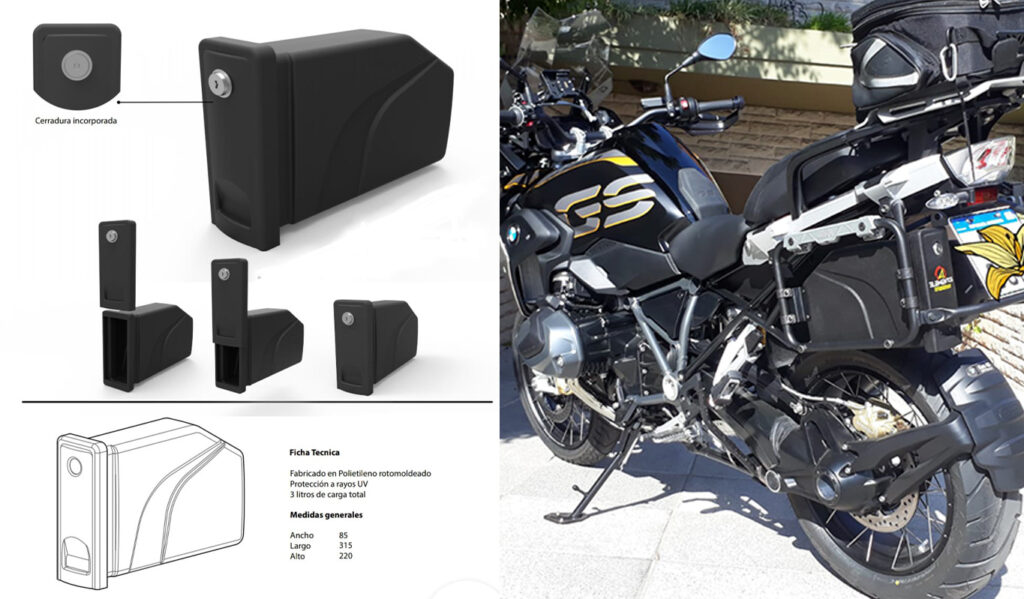 Modelo Caja porta herramientas para moto - 4 Elementos Equipamientos